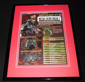 Metal Gear Solid 2 Framed 11x14 ORIGINAL Strategy Guide XBox PS2