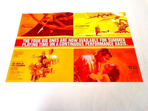 ORIGINAL Vintage 1969 Gone With the Wind / 2001 Space 12x18 Industry Ad Poster 