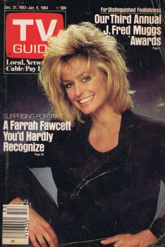 ORIGINAL Vintage Dec 31 1983 TV Guide No Label Farrah Fawcett 