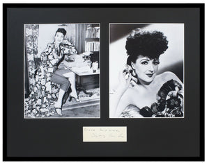 Gypsy Rose Lee Signed Framed 16x20 Photo Display