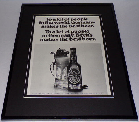 1974 Beck's Beer 11x14 Framed ORIGINAL Advertisement 