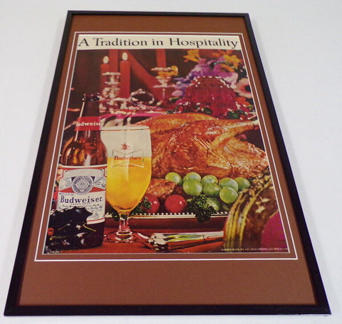 1963 Budweiser Beer Framed 11x17 ORIGINAL Vintage Advertising Poster