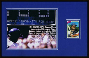 Manny Mota Signed Framed 11x17 Photo Display Dodgers 100th Pinch Hit