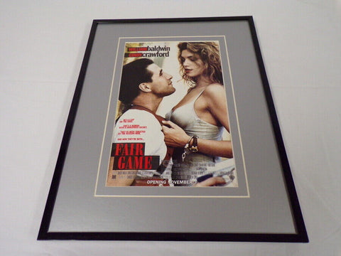 Fair Game 1995 Cindy Crawford Framed 11x14 ORIGINAL Vintage Advertisement