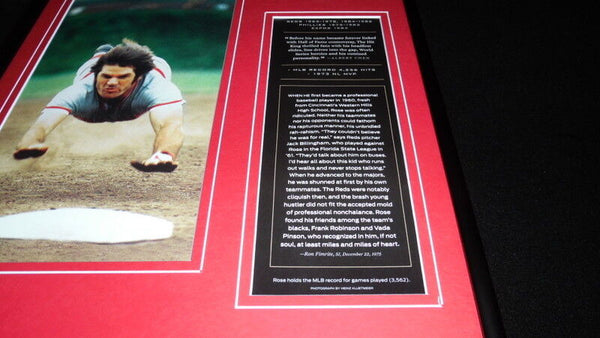 Pete Rose Framed 12x18 Photo Display Reds