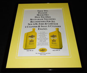 1986 Pennzoil Motor Oil Framed 11x14 ORIGINAL Advertisement 