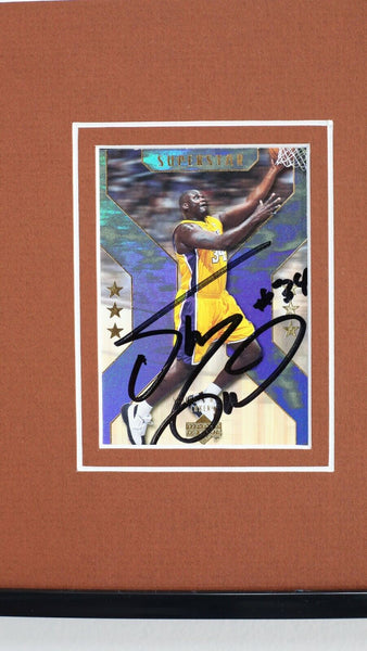 Shaquille O'Neal Signed Framed 16x20 Photo Display Lakers Heat Magic