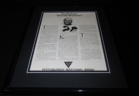 1980 Pittsburgh National Bank Brady Keys Framed 11x14 ORIGINAL Advertisement