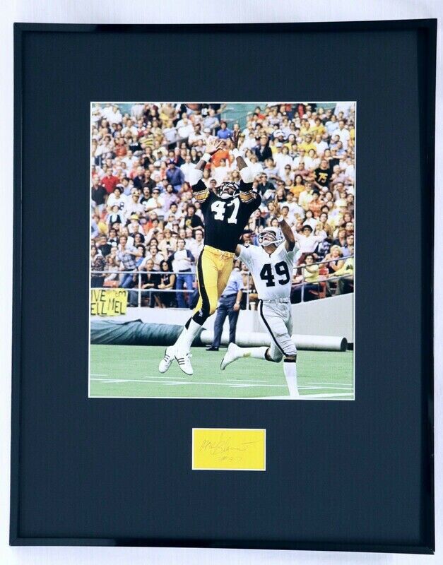 Mel Blount Signed Framed 16x20 Photo Display Steelers VINTAGE Signature