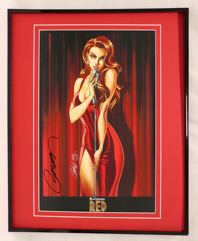 J Scott Campbell Signed Framed 16x20 Ravishing Red Poster Display GGA JSC