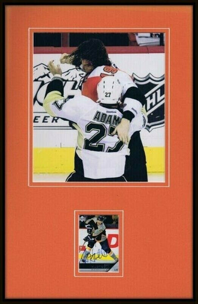 Scott Hartnell Signed Framed 11x17 Photo Display Flyers FIGHT vs Craig Adams