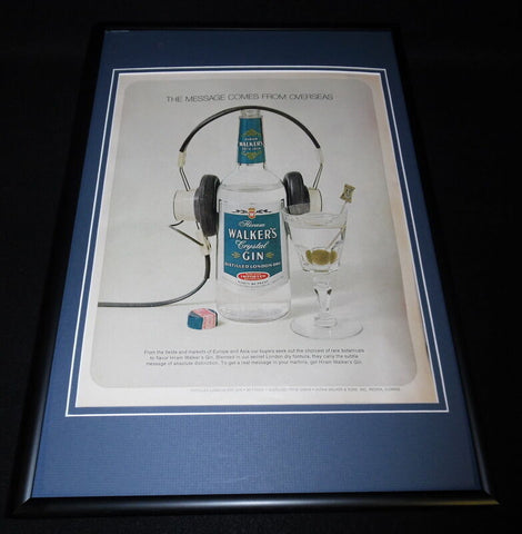 1972 Hiram Walker Crystal Gin Framed 12x18 ORIGINAL Vintage Advertisement