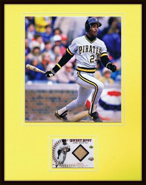 Barry Bonds Framed 11x14 Game Used Bat & Photo Display Pirates