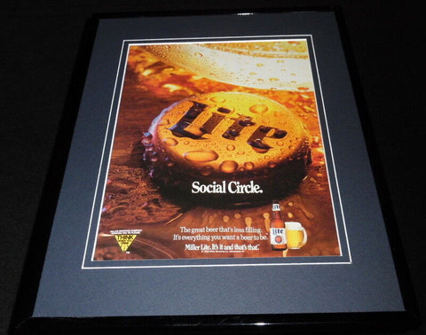 1992 Miller Lite Beer Social Circle 11x14 Framed ORIGINAL Advertisement 