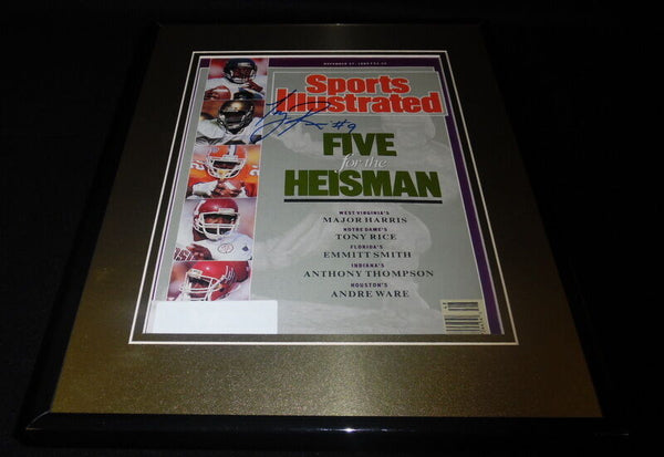 Tony Rice Signed Framed 1989 Sports Illustrated Cover JSA Notre Dame