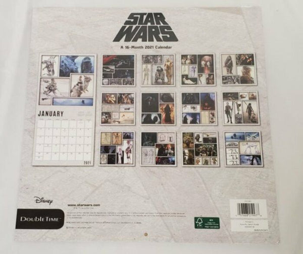 NEW SEALED 2021 Star Wars 16 Month Wall Calendar