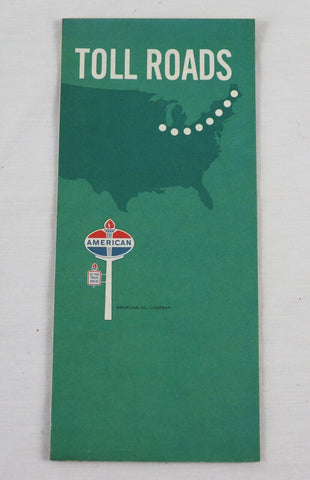 VINTAGE Circa 1960s American Gas Oil Amoco Toll Roads Map