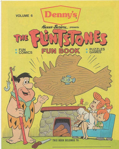 Flintstones Fun Book #6 ORIGINAL Vintage 1988 Denny's Promotional Comic