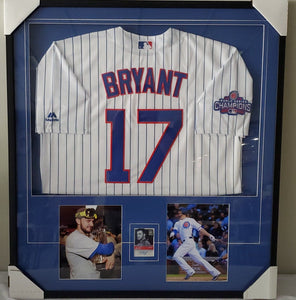 Kris Bryant Cubs World Series Signed Framed Jersey Display PANINI