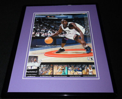 NBA Shootout 2001 PS2 Framed 11x14 ORIGINAL Advertisement Chris Webber