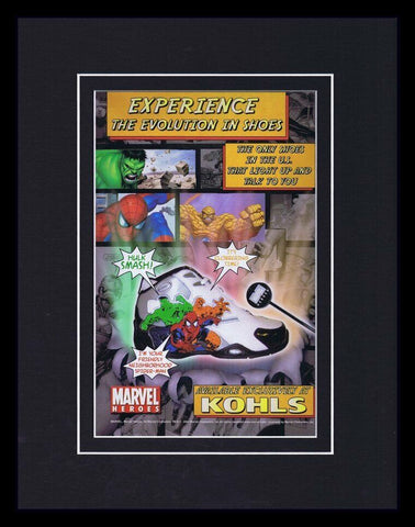 2004 Marvel Comics Shoes / Kohl's Framed 11x14 ORIGINAL Vintage Advertisement 