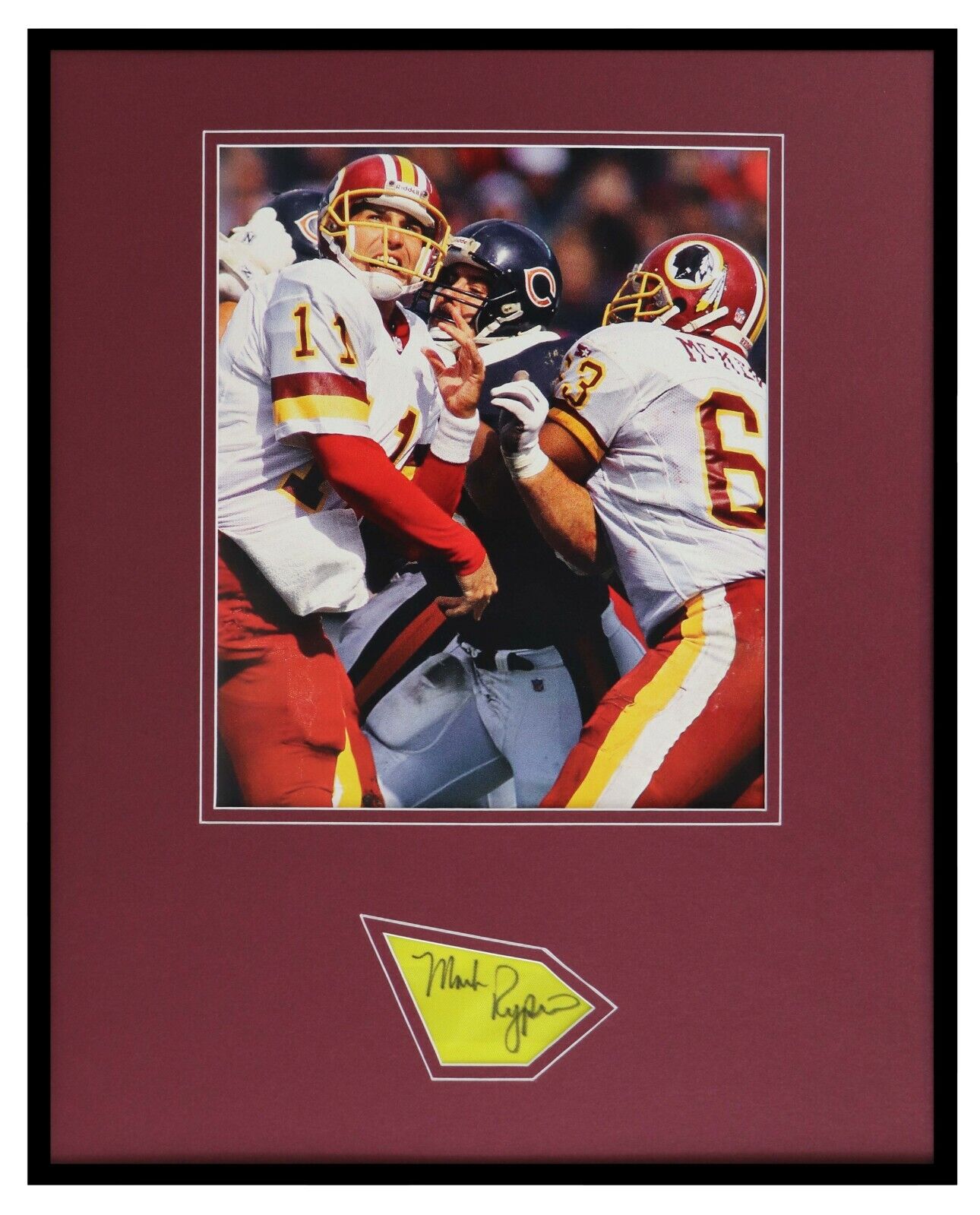 Mark Rypien Signed Framed 16x20 Photo Set Washington vs Bears