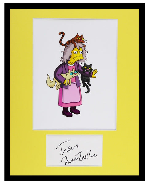 Tress Macneille Signed Framed 11x14 Photo Display AW Simpsons Crazy Cat Lady