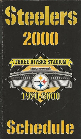 ORIGINAL Vintage 2000 Pittsburgh Steelers Pocket Schedule Last @ Three Rivers 