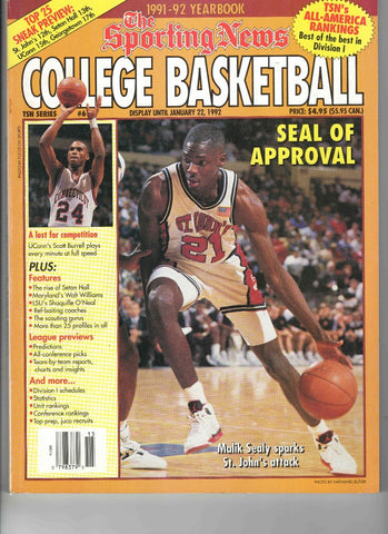 1991 Sporting News College Basketball Yearbook Malik Sealy Scott Burrell