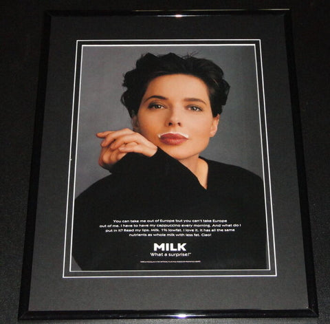 Isabella Rossellini 1995 Milk Mustache 11x14 Framed ORIGINAL Advertisement 