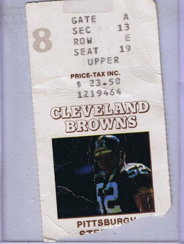 Nov 20 1988 Pittsburgh Steelers @ Cleveland Browns Ticket O Newsome R Woodson