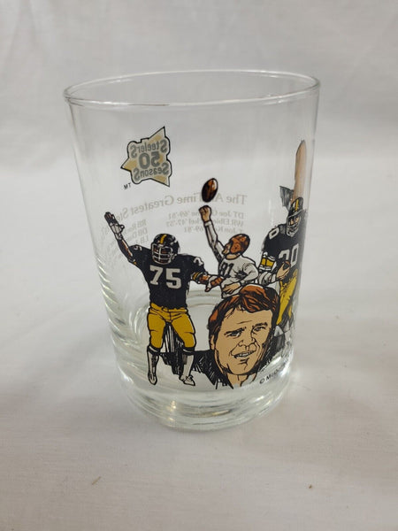 VINTAGE 1982 McDonald's Steelers 50 Years Glass Joe Greene Rocky Bleier