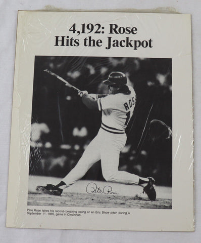 SEALED Pete Rose 4192 Hits Facsimile Signed 8x10 Photo Marvin Hecht Official