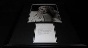 Lana Turner Signed Framed 1988 Typed Letter & Photo Poster Display JSA B