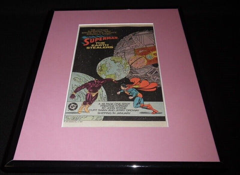 Superman Earth Stealers 1987 DC Framed 11x14 ORIGINAL Vintage Advertisement