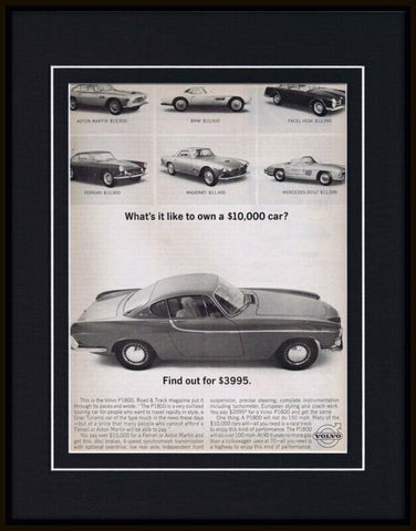 1963 Volvo P1800 Framed 11x14 ORIGINAL Vintage Advertisement 