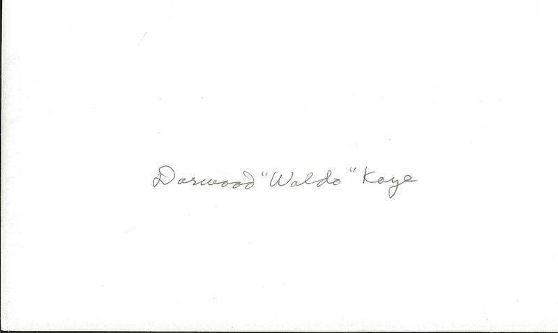 Darwood Waldo Kaye Signed 3x5 Index Card Our Gang