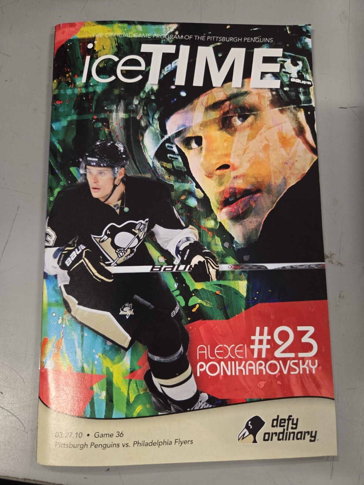 Mar 27 2010 Flyers @ Penguins Program Alexei Ponikarovsky Sidney Crosby 3 Assist