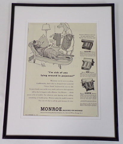 1951 Monroe Machines 11x14 Framed ORIGINAL Vintage Advertisement 