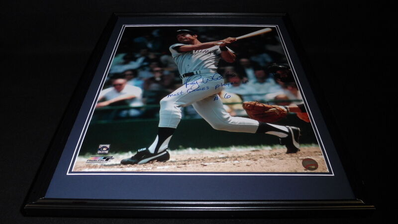 Roy White Signed Framed 16x20 Photo Poster JSA Yankees Most Games Played Inscrip