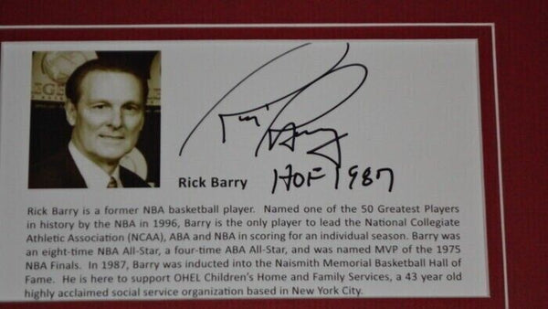 Rick Barry Signed Framed 11x17 Photo Display Rockets