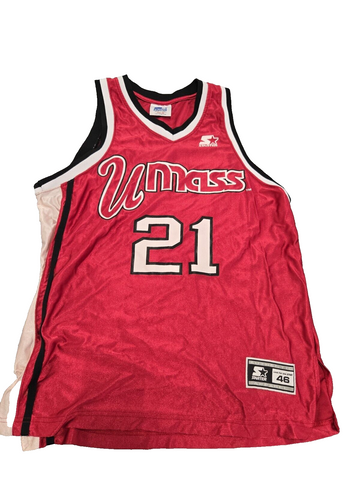 VINTAGE Starter UMass Marcus Camby #21 Jersey Size 46