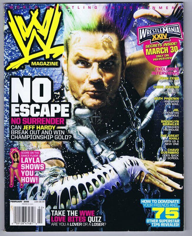 ORIGINAL Vintage February 2008 WWE Magazine Jeff Hardy