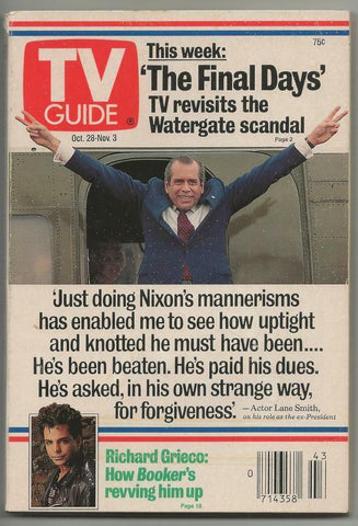 ORIGINAL Vintage October 28, 1989 TV Guide Magazine Richard Nixon Lane Smith