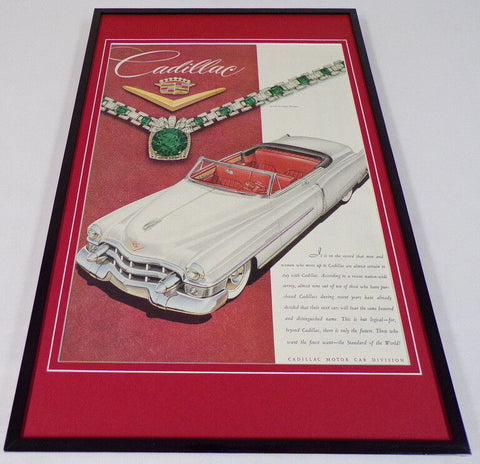 1953 Cadillac ORIGINAL Framed 12x18 Vintage Advertisement Poster