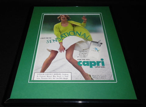 1992 Capri Slims Cigarettes Framed 11x14 ORIGINAL Vintage Advertisement