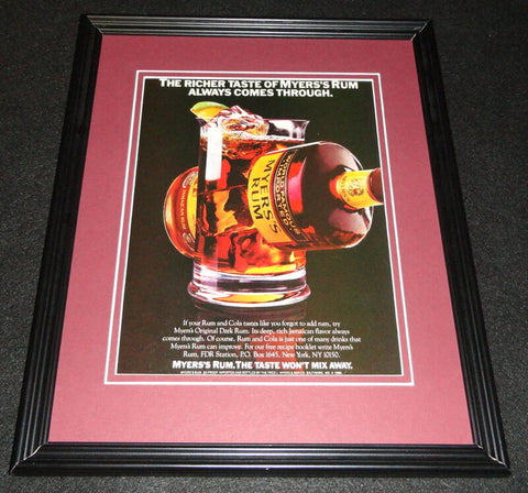 1986 Myers's Rum 11x14 Framed ORIGINAL Vintage Advertisement 