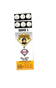 Apr 8 1996 Philadelphia Phillies @ Pittsburgh Pirates Ticket Home Opener