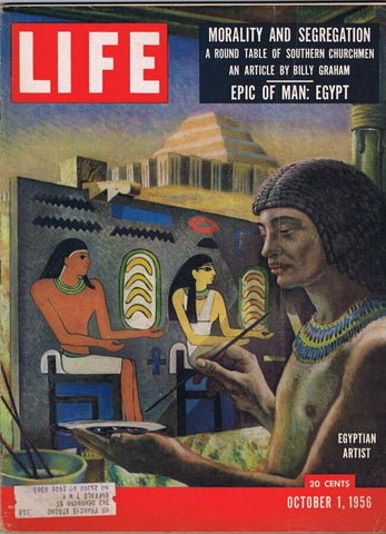 ORIGINAL Vintage October 1 1956 Life Magazine Egyptian Artist