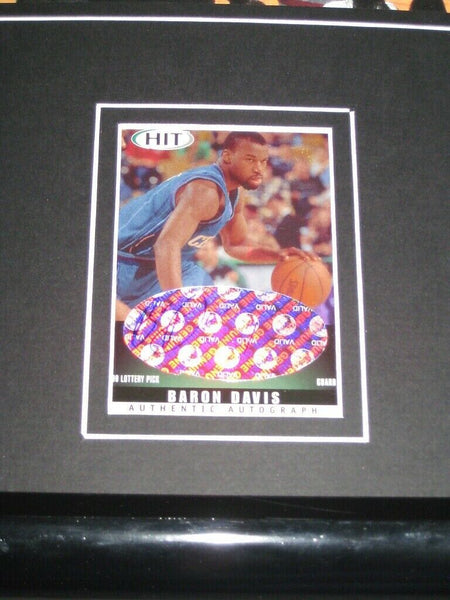 Baron Davis Signed Framed Rookie Card & Griffin Dunk Contest Photo Display SAGE